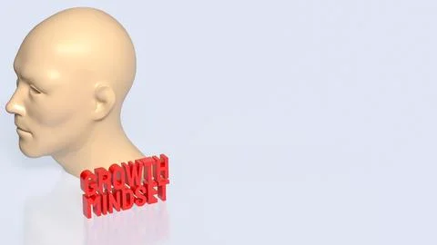 Human Mind Growth Mindset Concept 3d render.. Stock Illustration