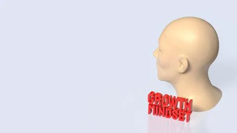 Human Mind Growth Mindset Concept 3d render.. Stock Illustration