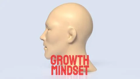 Human Mind Growth Mindset Concept 3d render.. Stock Illustration