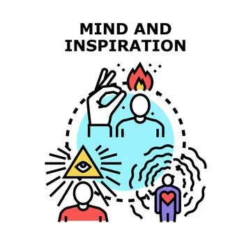 Human mind inspiration and creative thinking process Stock Illustration