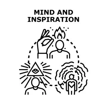 Human mind inspiration and creative thinking process Illustrazione stock
