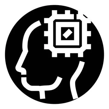 Human mind integrating artificial intelligence and technology Stock Illustration