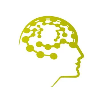 Human mind logo green thought smart man symbol modern corporate, abstract letter イラスト素材