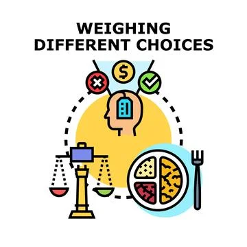 Human mind making rational choices and balancing options Stock Illustration