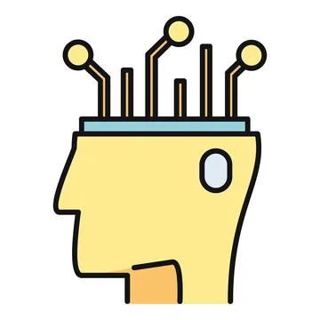 Human mind processing artificial intelligence data brain Stock Illustration