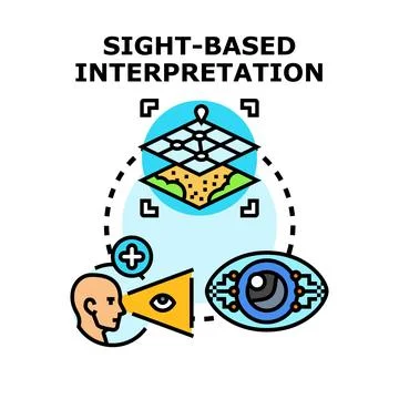 Human mind processing sight based interpretation data concept Stock Illustration