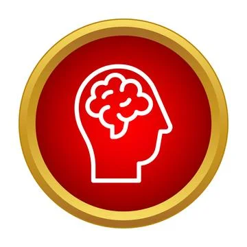 Human mind profile with brain thinking concept icon Stock Illustration