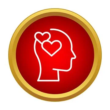Human mind thinking about love concept icon Stock Illustration