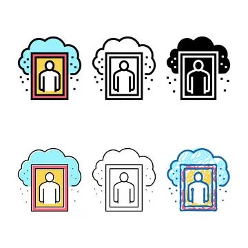 Human missed multipack and nostalgia color icon vector Stock Illustration