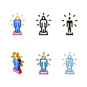 Human mix sparkle icon vector outline Stock Illustration