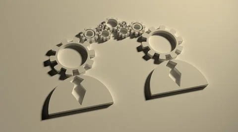 Human model connection. 3D outline silhouettes Stock Illustration