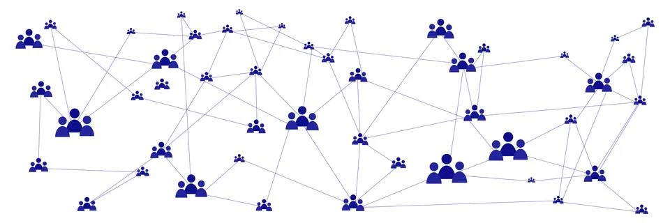 Human model connection on the white Stock Illustration