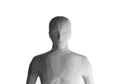 Human model on white background, artificial intelligence, 3d illustration Stock Illustration