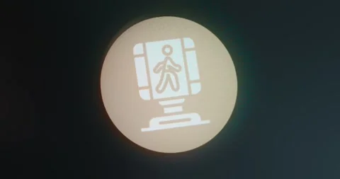 Human moving on computer screen icon Stock Footage 314502851