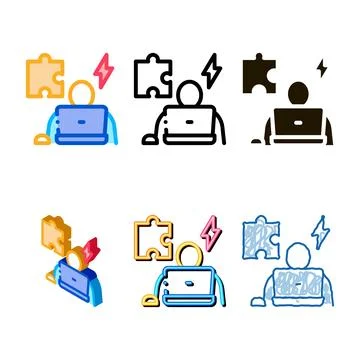 Human multipack testing software icon vector outline Stockillustratie