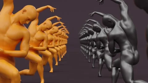 Human naked young posing figure, athletic muscular strong power bodybuilder Stock Footage 180652293