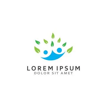 Human nature leaf logo. Leaf and human combination logo with template illus.. Stock Illustration