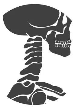 Human neck bone structure. Anatomy black icon Illustrazione stock