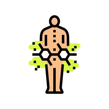 Human nervous system showing pcb damage zones color icon vector illustration Stock Illustration