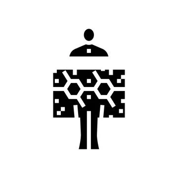 Human nervous system showing pcb damage zones glyph icon vector illustration Stock Illustration