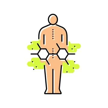 Human nervous system showing pcb damage zones color icon vector illustration Stock Illustration