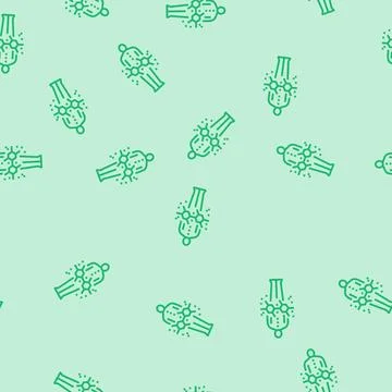Human nervous system showing pcb damage zones line seamless pattern Stockillustratie