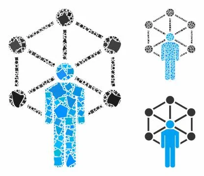 Human network Composition Icon of Trembly Parts イラスト素材