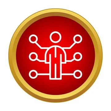 Human network connection distributing information icon button 스톡 일러스트