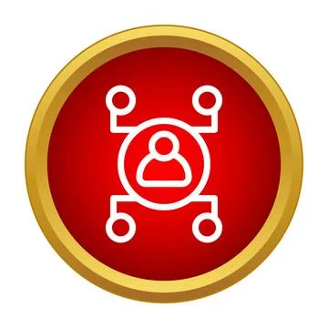 Human network icon showing social connection and hierarchy 스톡 일러스트