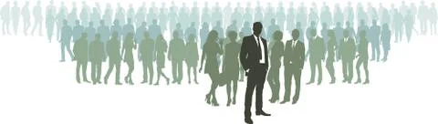 The human network in six rows Stock Illustration