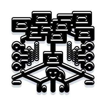 Human network structure forming a communication system Ilustração Stock