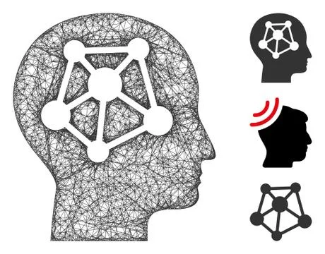 Human Neural Network Polygonal Web Vector Mesh Illustration Stock Illustration