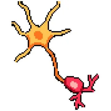 Human neurons pixel art vector illustration Stock Illustration