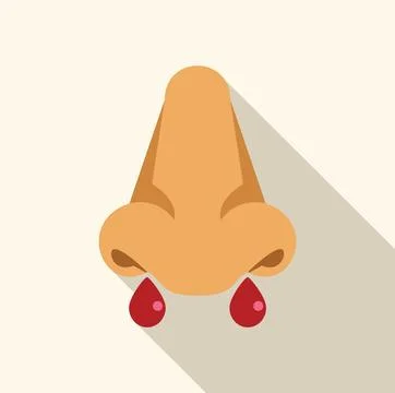 Human nose bleeding showing epistaxis symptom Stock Illustration