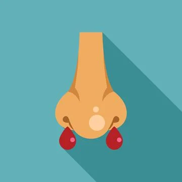 Human nose bleeding showing epistaxis symptom Stock Illustration