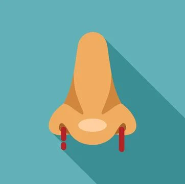 Human nose bleeding showing epistaxis symptom Stock Illustration