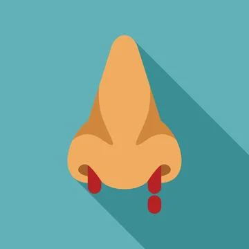 Human nose bleeding showing epistaxis symptom Stock Illustration