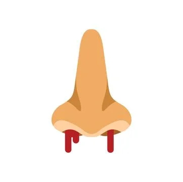Human nose bleeding showing epistaxis symptom Stock Illustration