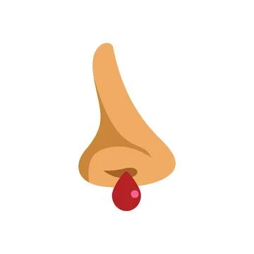 Human nose bleeding showing epistaxis symptom Stock Illustration