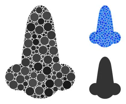 Human Nose Composition Icon of Spheric Items Stock Illustration