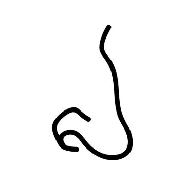The human nose icon vector outline illustration Stock Illustration