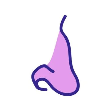 The human nose icon vector outline illustration Stock Illustration