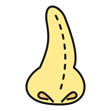Human nose marked for plastic surgery procedure イラスト素材