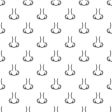 Human nose outline seamless repeating pattern background Иллюстрация