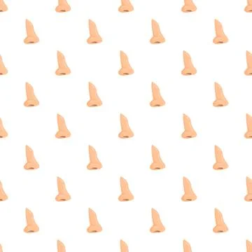 Human nose seamless pattern illustrating anatomy and smell Stock Illustration