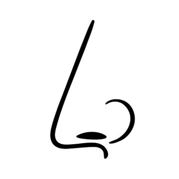 Human nose, side view Stock Illustration