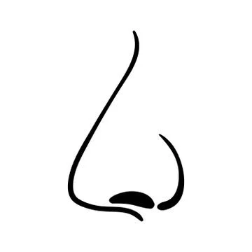 Human nose, side view Stock Illustration