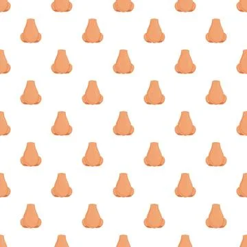 Human nose vector pattern repeating on white background Stock Illustration