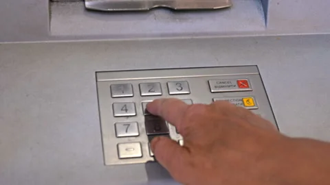 Human or womans hand entering Security code. Stock Footage 111531396
