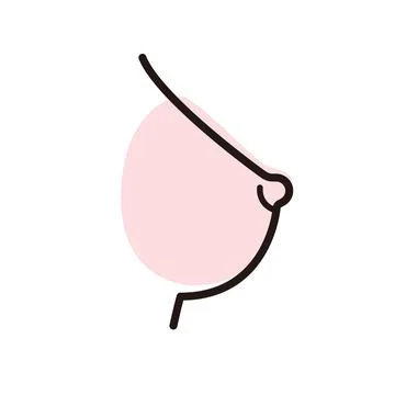 Human organ breast flat icon, vector illustration Stock Illustration